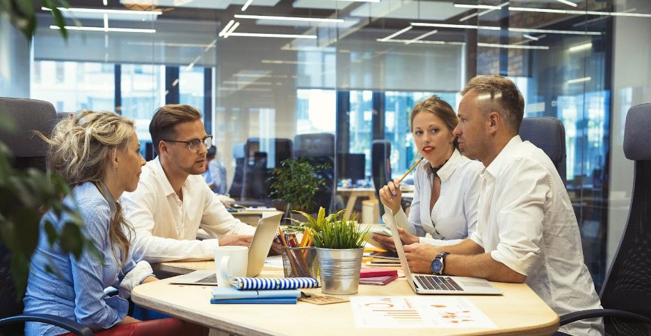 Marketing partners in a meeting.