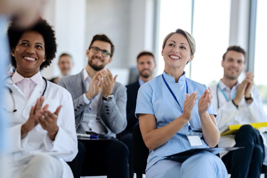 A group of people at a healthcare event.