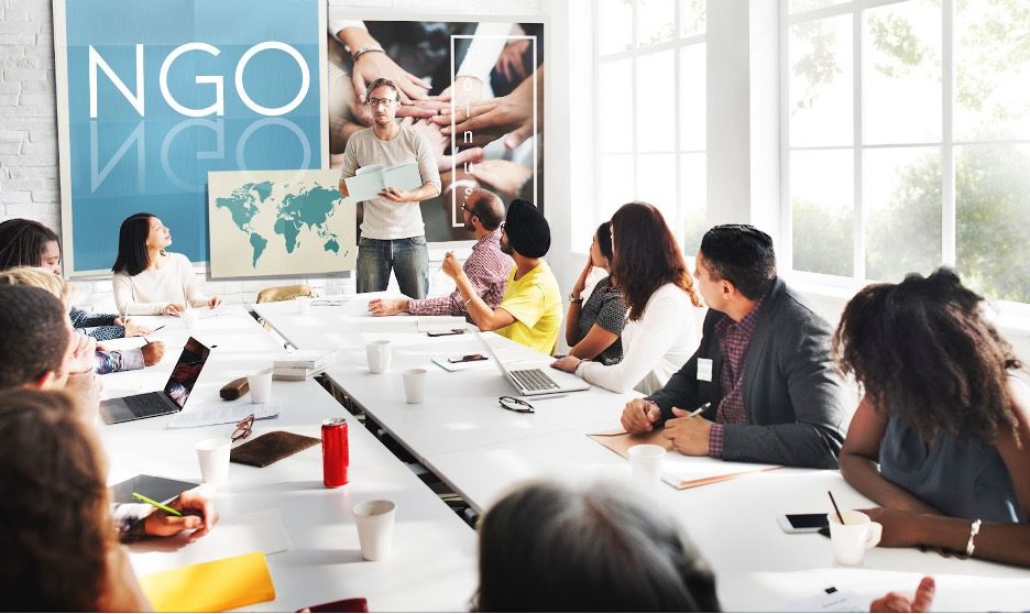 A nonprofit in a board meeting.